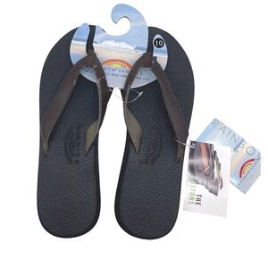Rainbow Women's Brown The Cotton PU Flip Flop Sandals Size 10